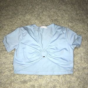 Blue crop top
